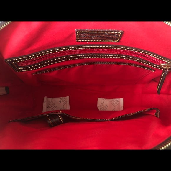 Dooney & Bourke Lizard Handbag Leather Brown Satch - Picture 4 of 5